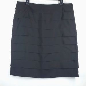 Larry Levine Stretch Black Layered Skirt 14 NWT